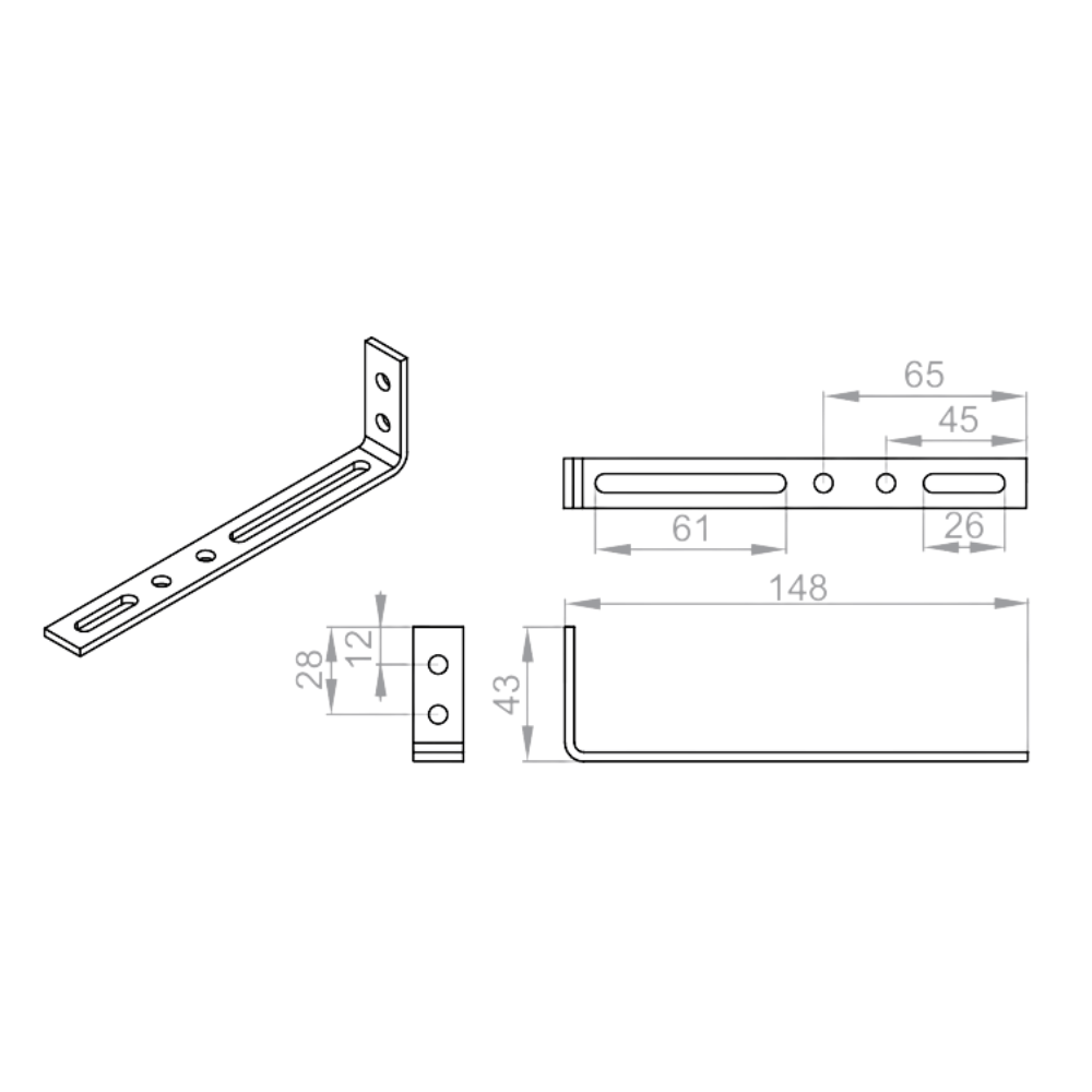 Portos Raffstore Portos Raffstore Wandhalterung F-FBT-030