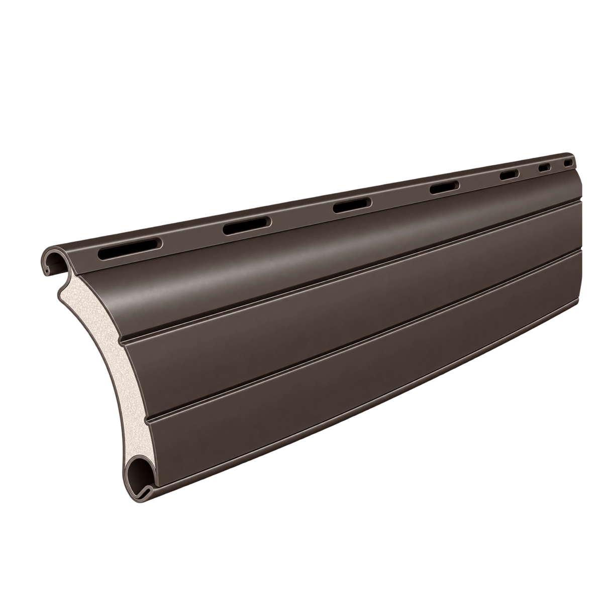 Portos Rolladen Dunkelbraun (08) / 50cm Portos ALU Rollladenpanzer perforiert PA39
