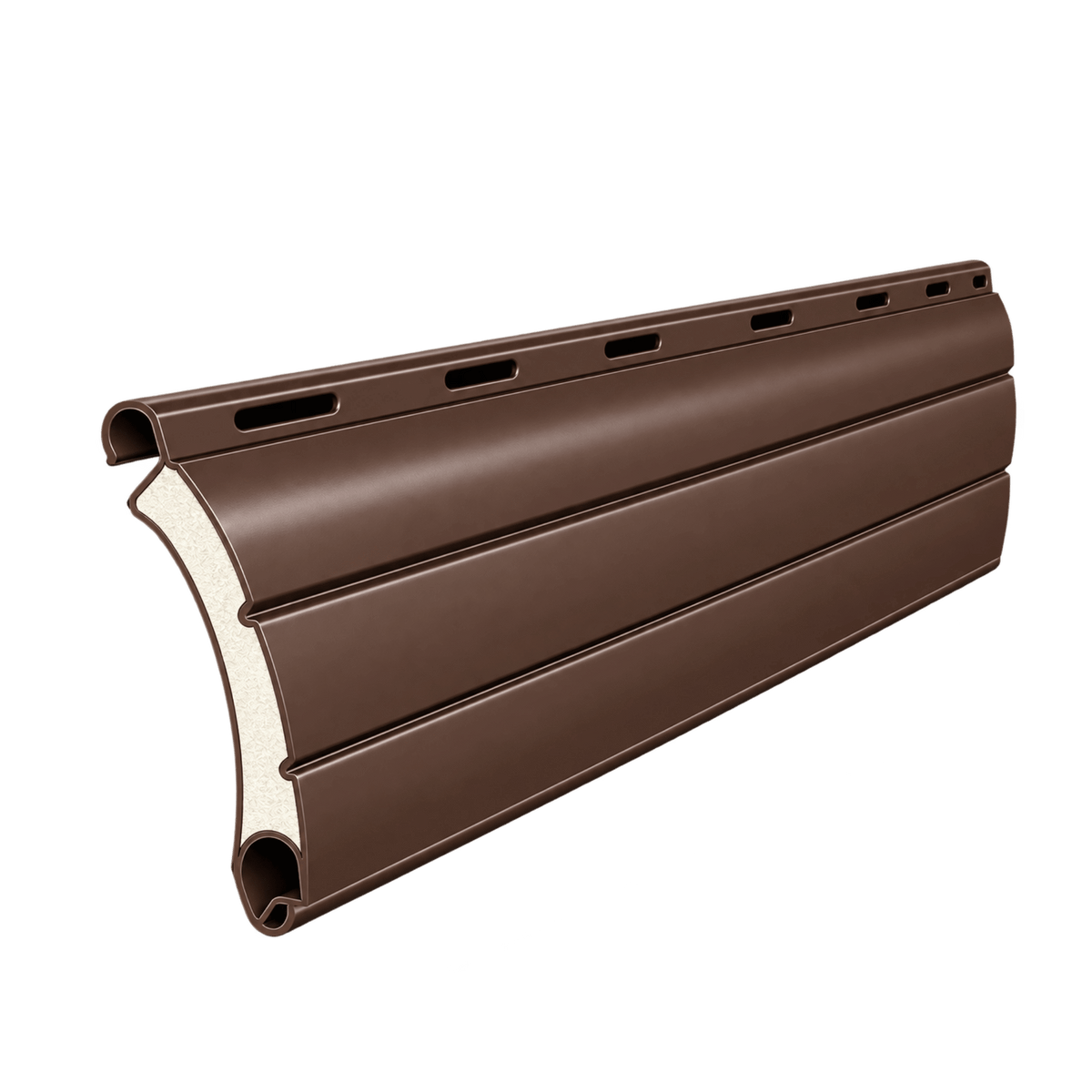 Portos Rolladen Dunkelbraun (08) / 50cm Portos ALU Rollladenpanzer perforiert PA45