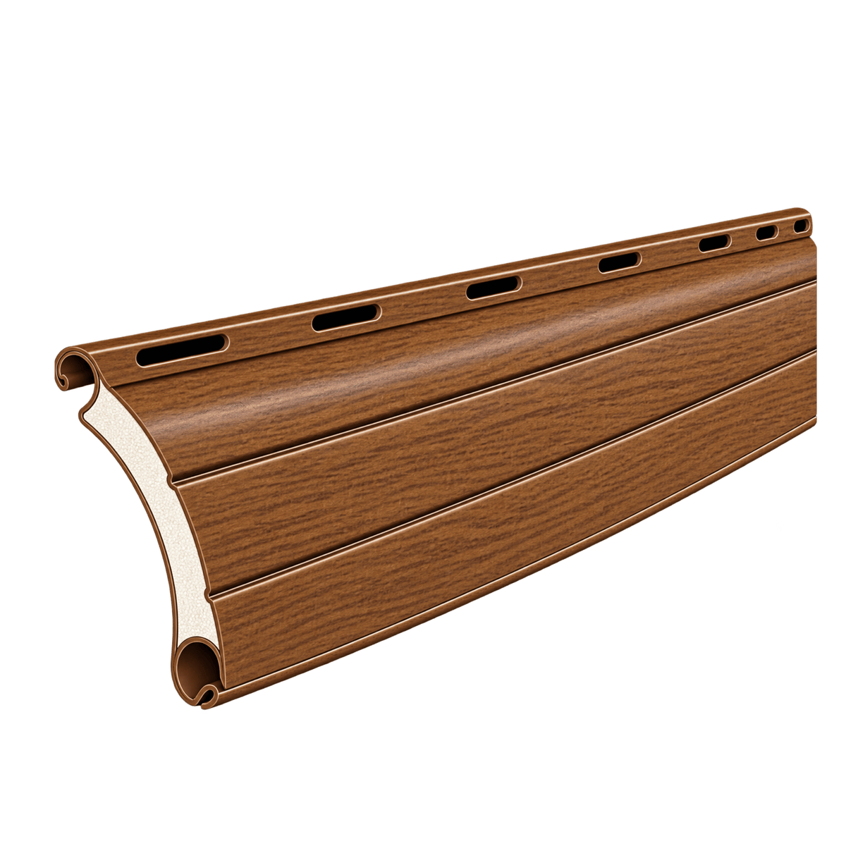 Portos Rolladen Goldeiche (48) / 50cm Portos ALU Rollladenpanzer perforiert PA39