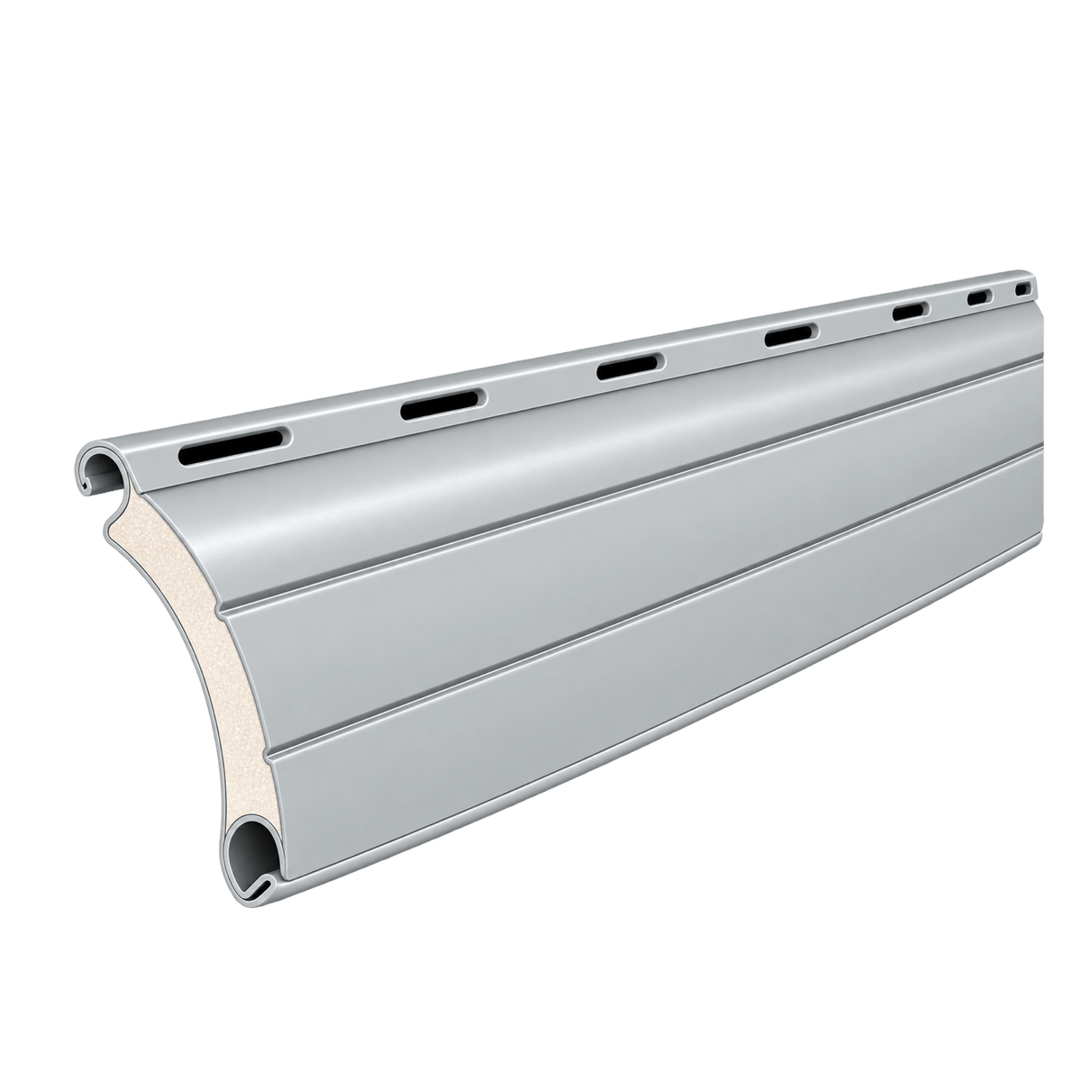 Portos Rolladen Hell Grau (07) / 50cm Portos ALU Rollladenpanzer perforiert PA39