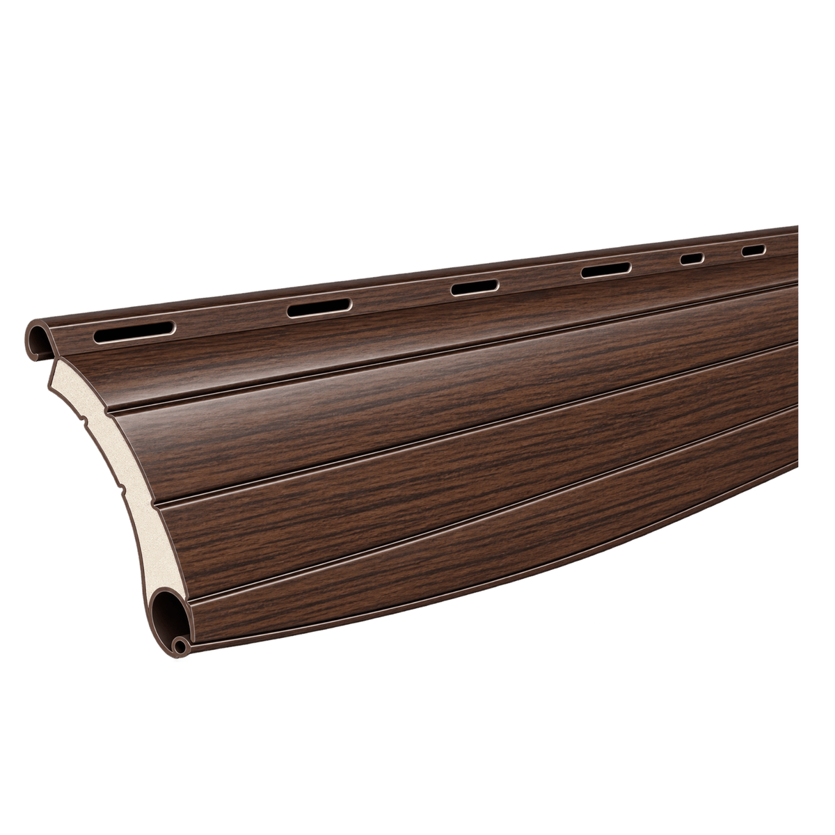 Portos Rolladen Nussbaum (30) / 50cm Portos ALU Rollladenpanzer perforiert PA52