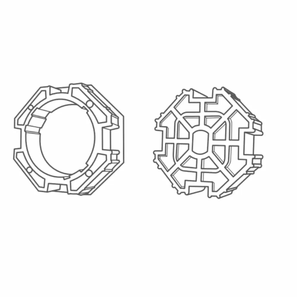 Portos Rolladen Portos Adapterset 8-kant Ø60 mm für SW70