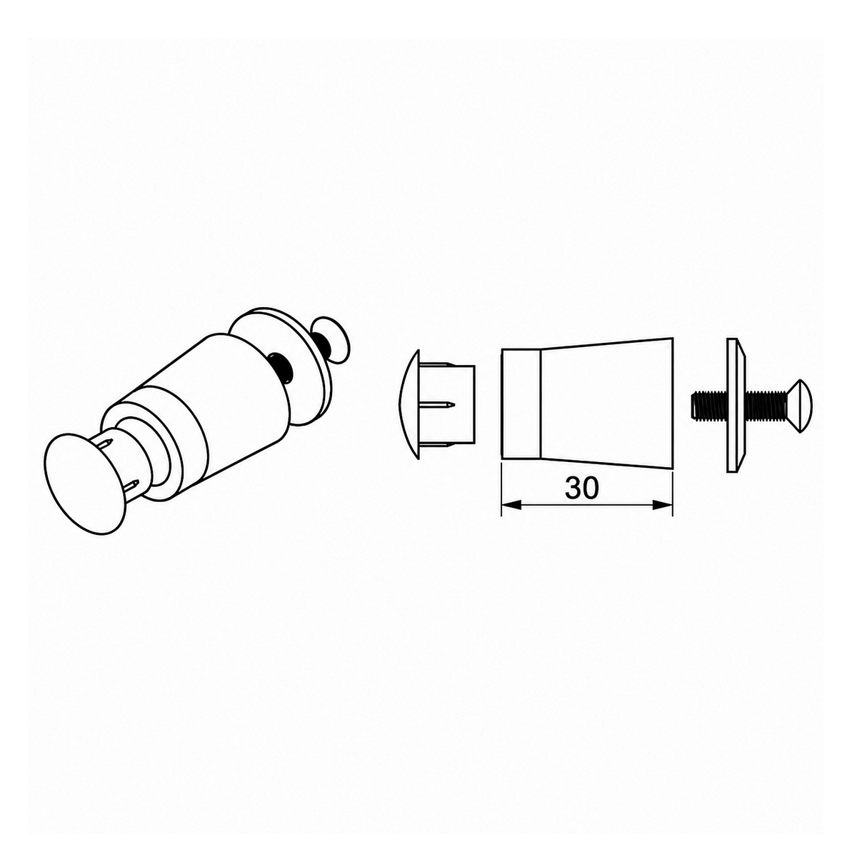 Portos Rolladen Portos Anschlagstopper 30mm für Rolladenendleiste BF-ZAT