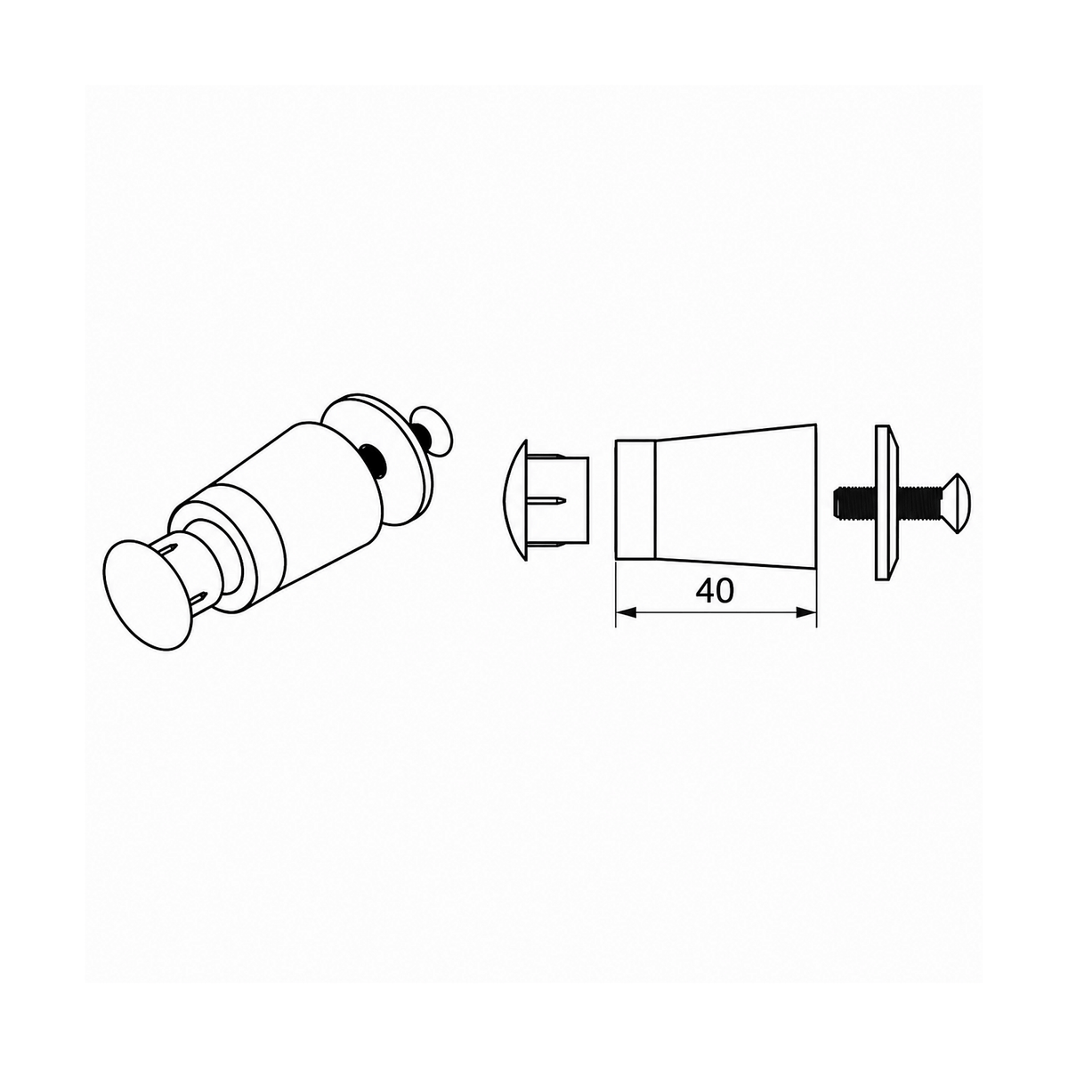 Portos Rolladen Portos Anschlagstopper 40mm für Rolladenendleiste BF-40 MM