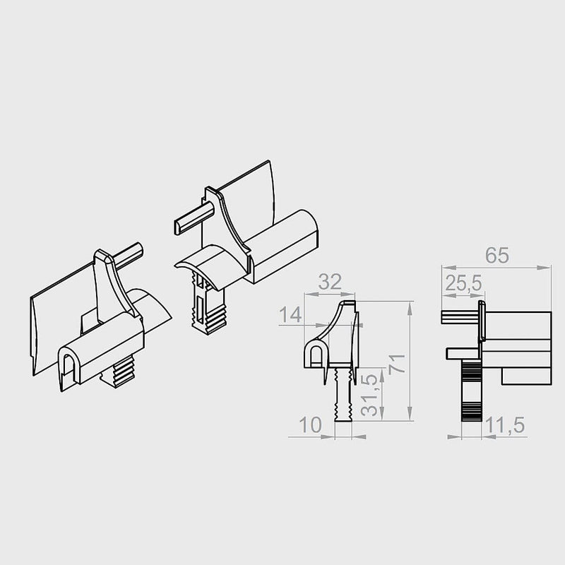 Portos Rolladen Portos Einlauftrichter für Führungsschiene SPP-52