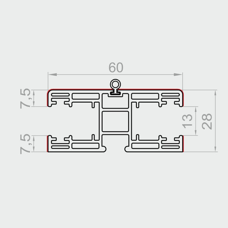 Portos Rolladen Portos PVC Führungsschiene NPR-030 60/28