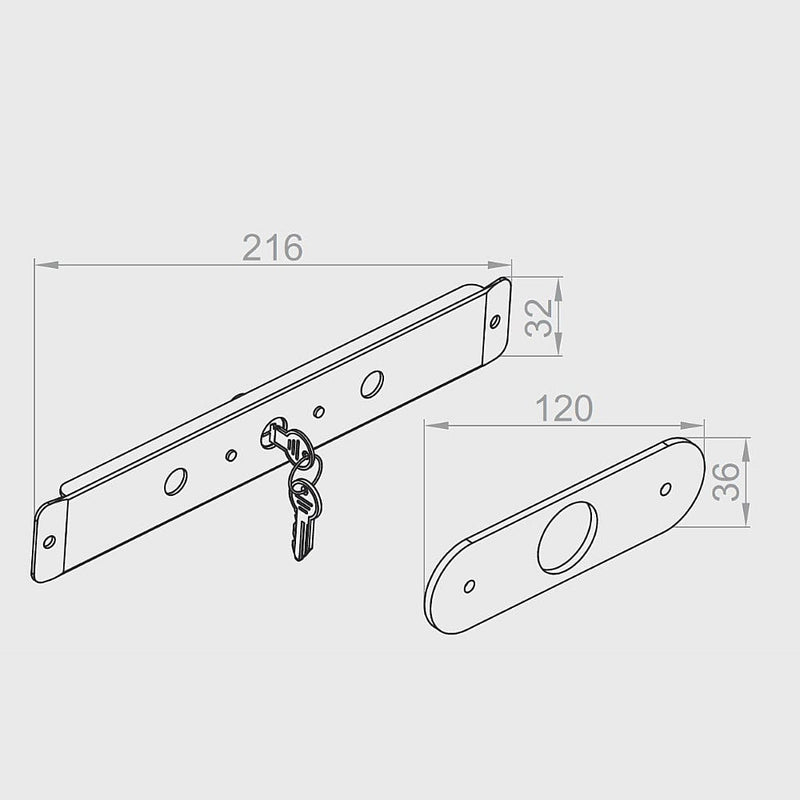 Portos Rolladen Portos Rolladenschloss für Endschiene ZB