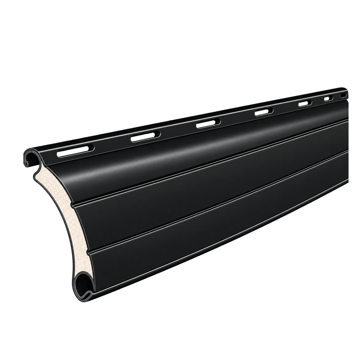 Portos Rolladen Schwarz (20) / 50cm Portos ALU Rollladenpanzer perforiert PA39