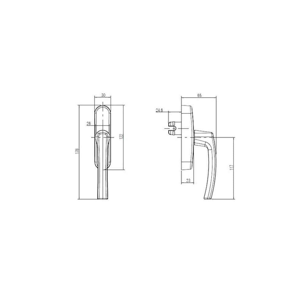 Roto Fenster Roto Alu Fenstergriff Rotoline Getriebe 26 in Weiss 377477