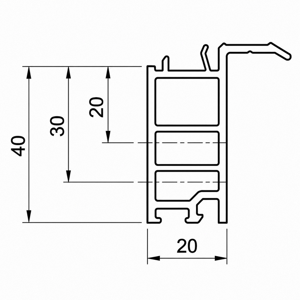 Salamander Fenster Salamander Fensterbankanschlussprofil Sohlbankprofil 40/20 NP0370