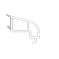 Salamander Fenster Weiß / 40cm / Grau Salamander Kunststoff Glasleiste 413113