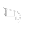 Salamander Fenster Weiß / 40cm / Grau Salamander Kunststoff Glasleiste 413113