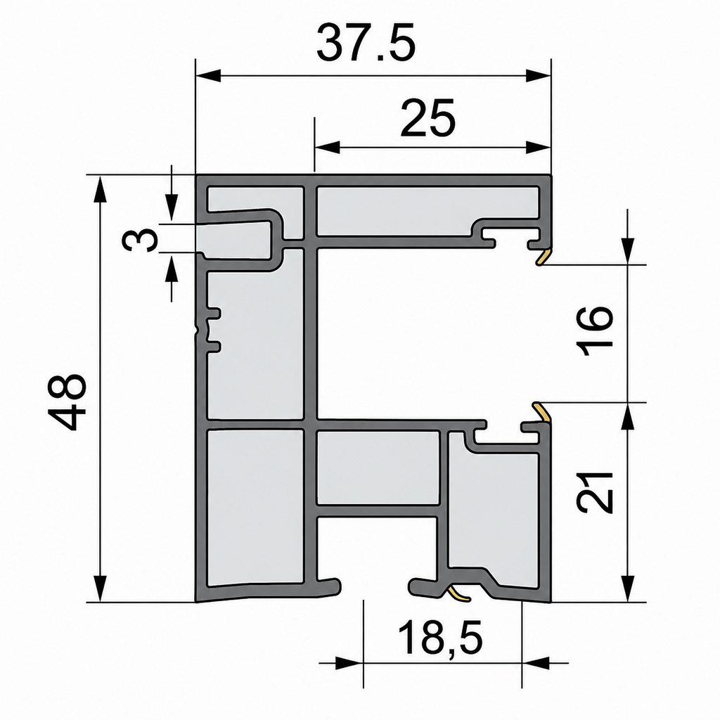 VEKA Rolladen VEKA PVC Einzelführungsschiene 108.235