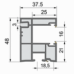 VEKA Rolladen VEKA PVC Einzelführungsschiene 108.235