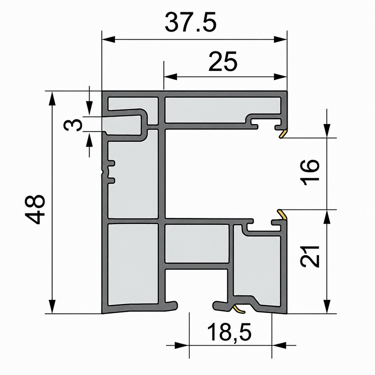 VEKA Rolladen VEKA PVC Einzelführungsschiene 108.235