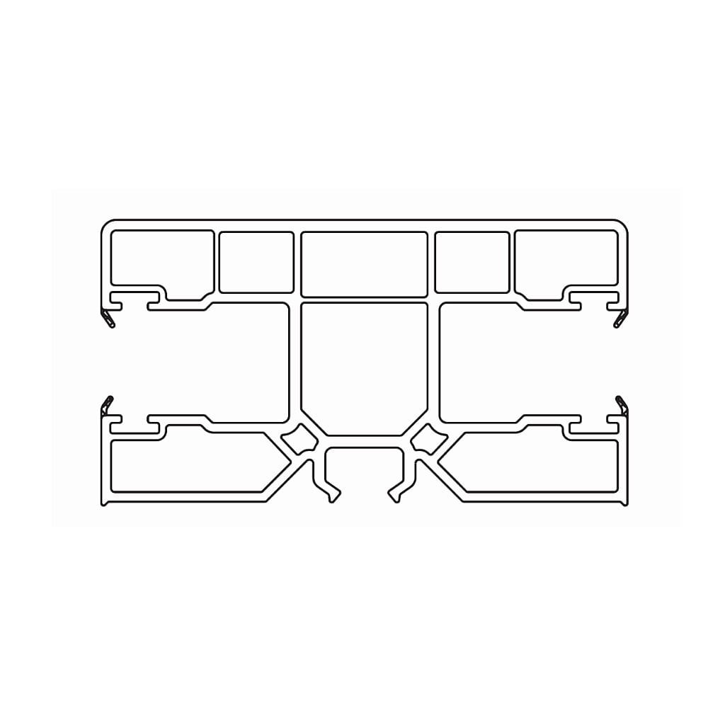 VEKA Rolladen Weiss / 100cm VEKA PVC Doppelführungsschiene 108.125