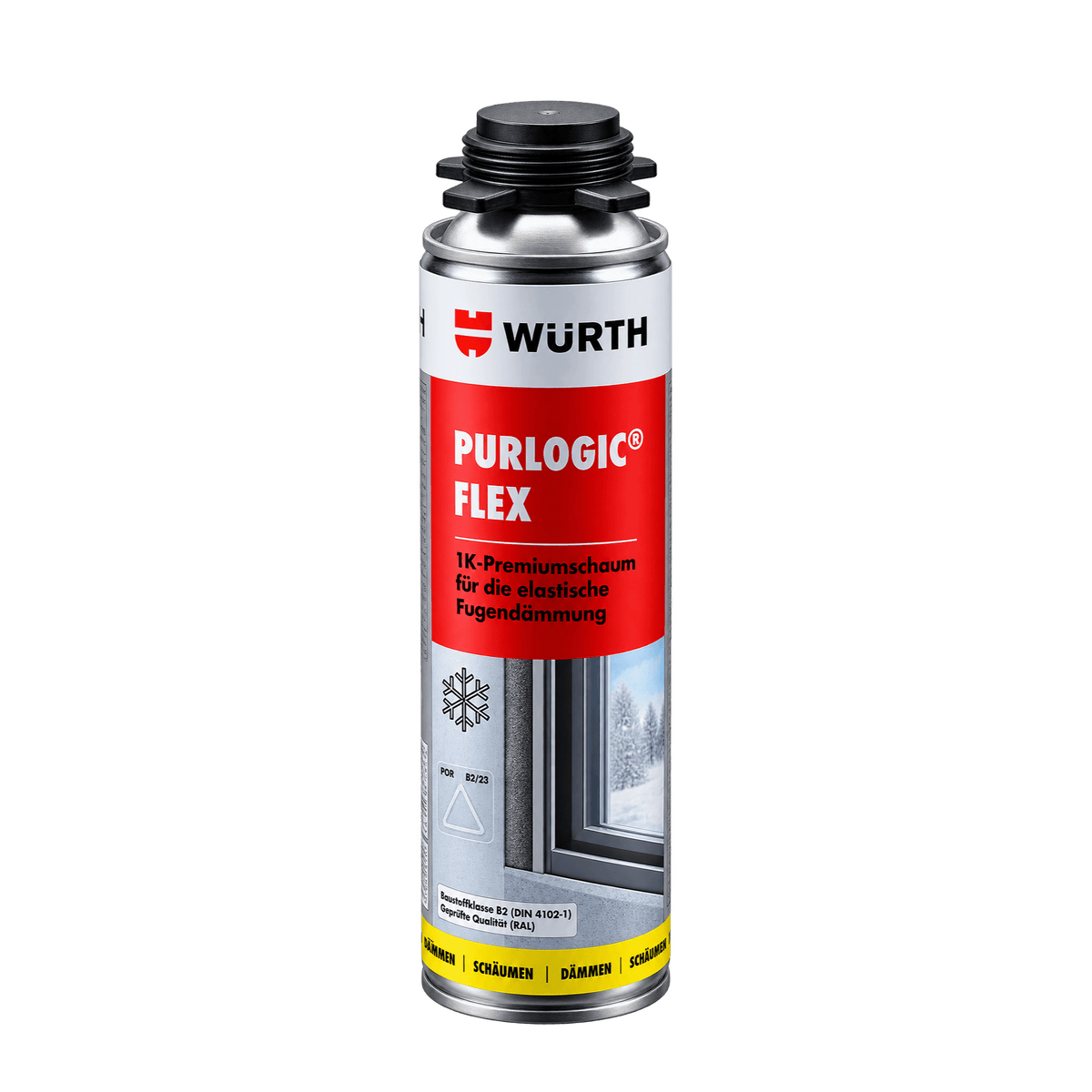 Würth Fenster Würth 1K Pistolenschaum PURlogic Flex Kieselgrau 500ml