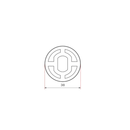 Yooda Rolladen Yooda Adapter und Mitnehmer für Rundwelle Ø40 für Antriebe 35 Serie (C TYP)