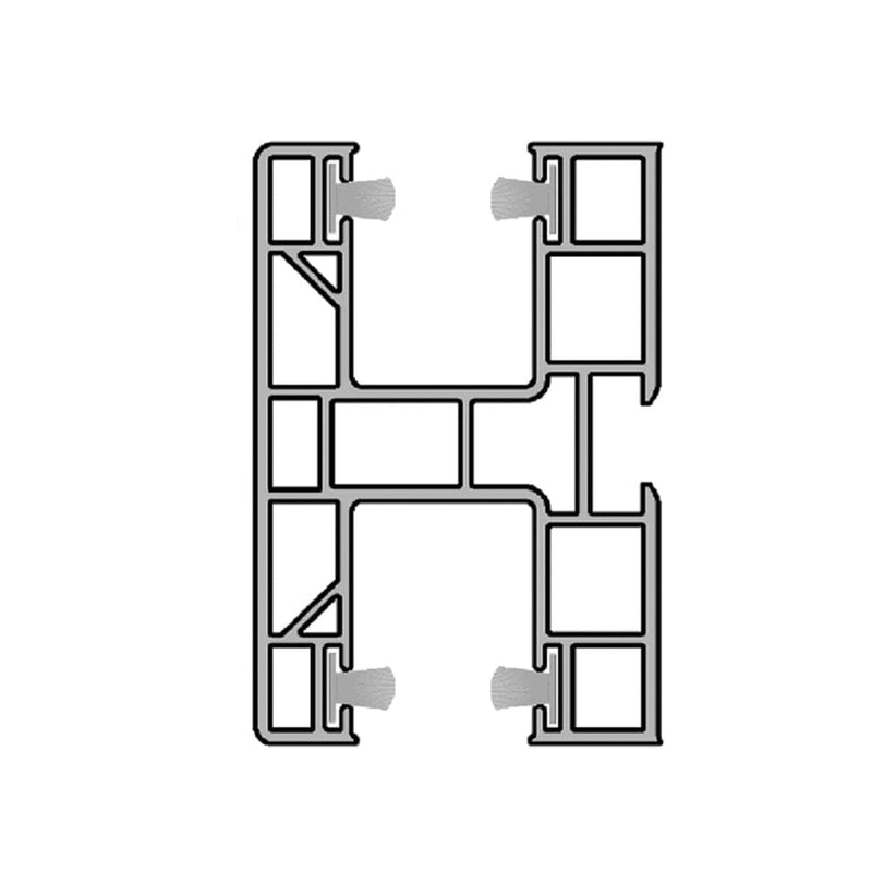 Aluprof PVC-Maxi Doppelführungsschiene PPD-P60/17
