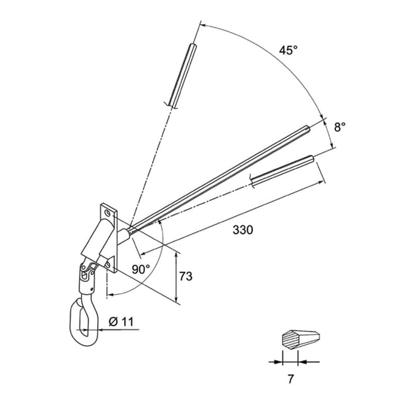 Aluprof Rolladen Aluprof Kardangelenk 90° mit Öse 300mm
