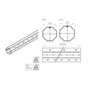 Aluprof Rolladen Aluprof Stahlwelle Achtkant SW Ø40 x 0,5mm