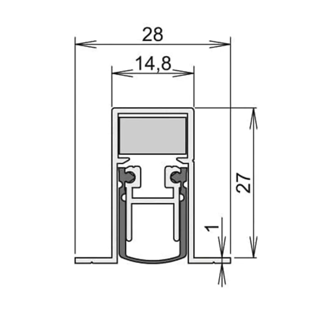 Athmer Tür Athmer Automatische Türdichtung Schall-Ex Duo L-15/28 OS 1083mm