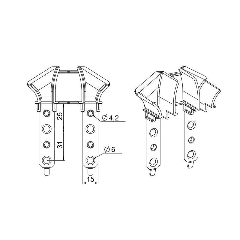 Eckermann Rolladen Universal Einlauftrichter H364B zum Schrauben oder Nieten
