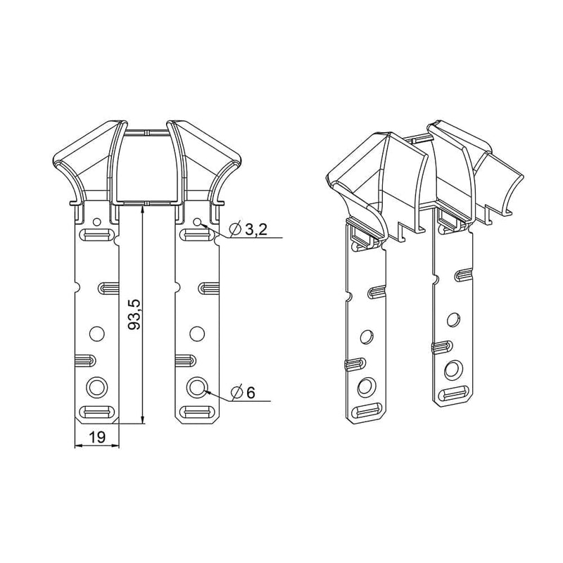 Eckermann Rolladen Universal Einlauftrichter H364E zum Schrauben oder Nieten
