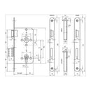 Gelbrot Tür Gelbrot Einsteckschloß 55 Dorn 20 Stulp PZW 72 8mm Nuss RS silberfarbig Klasse 2