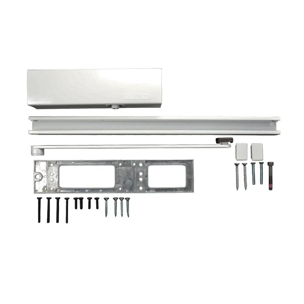 GEZE Tür GEZE Türschliesser TS 3000 V mit Gleitschiene und Montageplatte RAL 9016