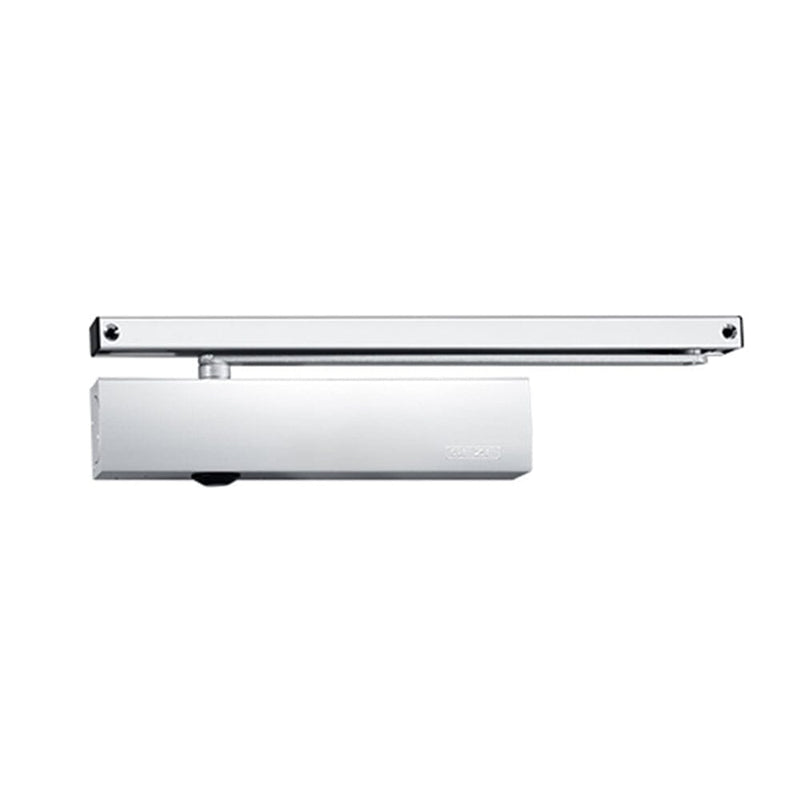 GEZE Türschliesser TS 5000 mit Gleitschiene, Montageplatte und Feststelleinheit Silber - Fenstergigant