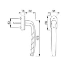 Hoppe Fenster Hoppe PSK-Griff Atlanta 10761073 F9016 Weiss