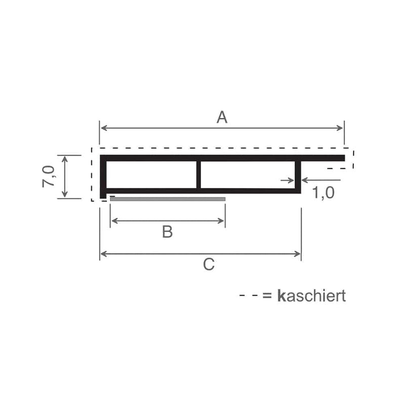 MK Menke Fenster MK Kammerprofil 7/40mm mit Nase und Selbstklebend