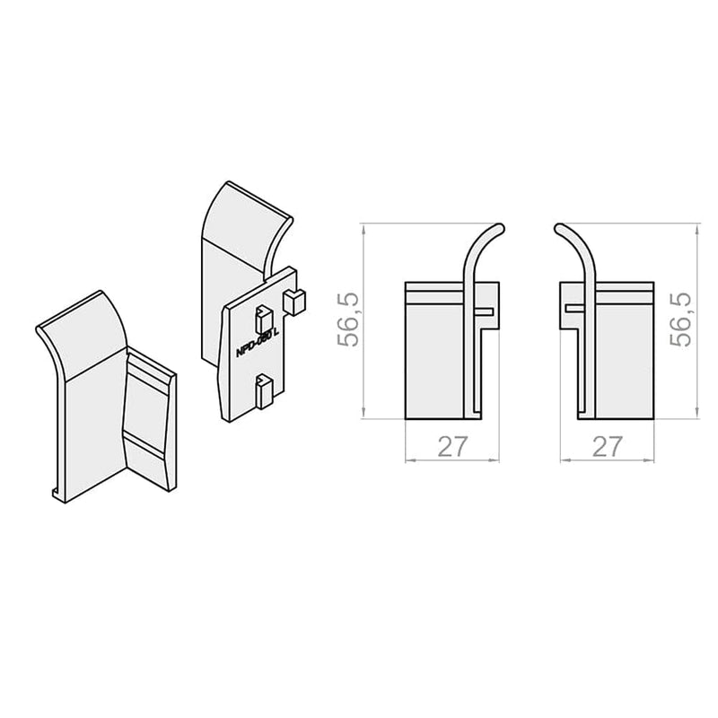 Portos Rolladen Portos Einlauftrichter für Führungsschiene NPD-060