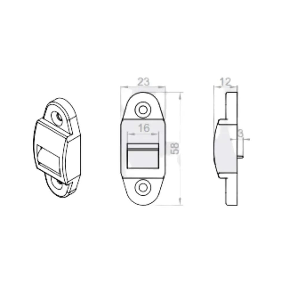 Portos Rolladen Portos Flache Gurtführung mit Bürstendichtung 14mm