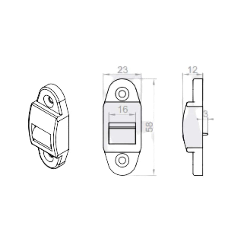 Portos Rolladen Portos Flache Gurtführung mit Bürstendichtung 14mm
