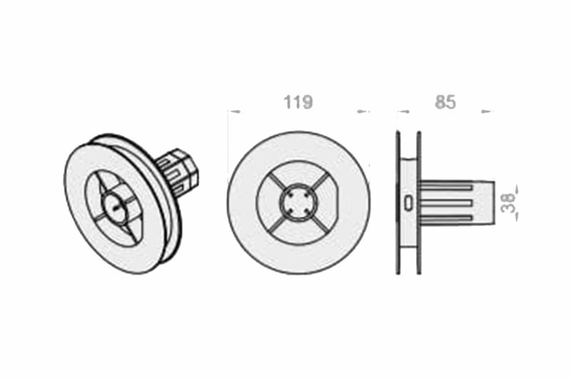 Portos Rolladen Portos Gurtscheibe Ø119mm für 15mm Gurt für SW40