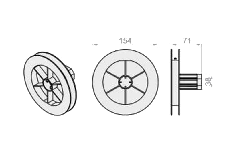 Portos Rolladen Portos Gurtscheibe Ø154mm für 15mm Gurt für SW40