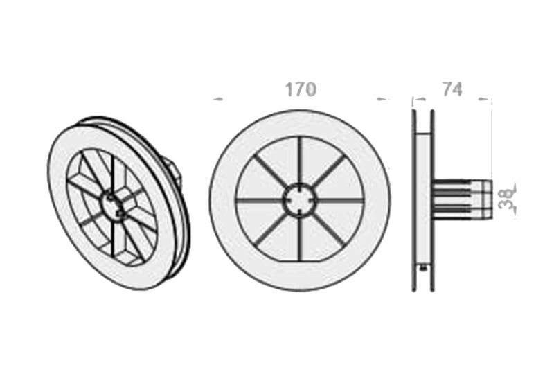Portos Rolladen Portos Gurtscheibe Ø170mm für 15mm Gurt für SW40