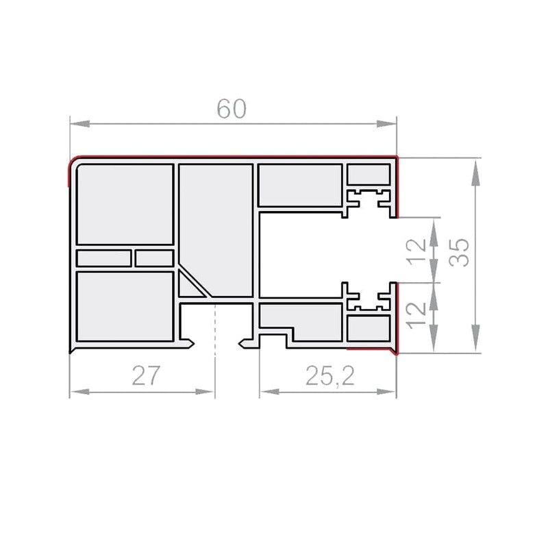 Portos Rolladen Portos PVC Einzelführungsschiene RK-16 60/35