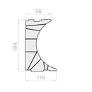 Portos Rolladen Portos TP1000K Styroporeinsatz für Seitenblende NPW-240