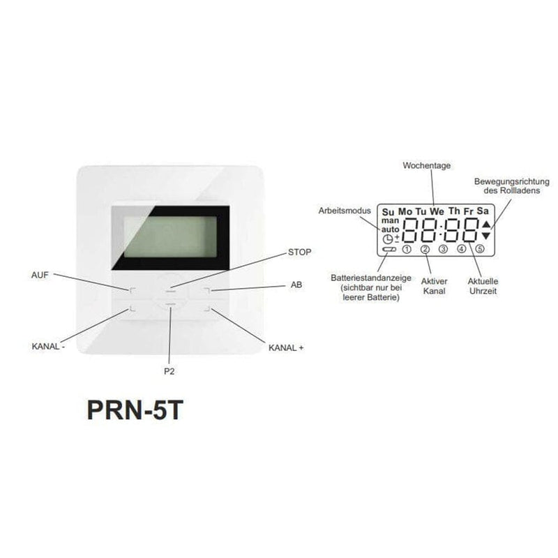 Portos Rolladen Portos Wandsender PRN-5T 5-Kanal mit Zeitschaltuhr