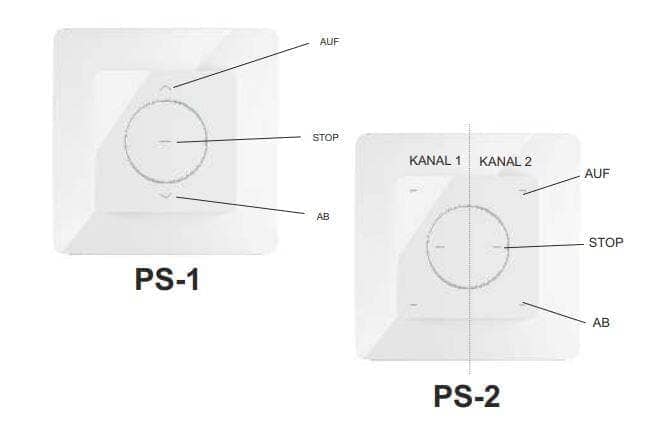 Portos Rolladen Portos Wandtaster PS-2 2-Kanal