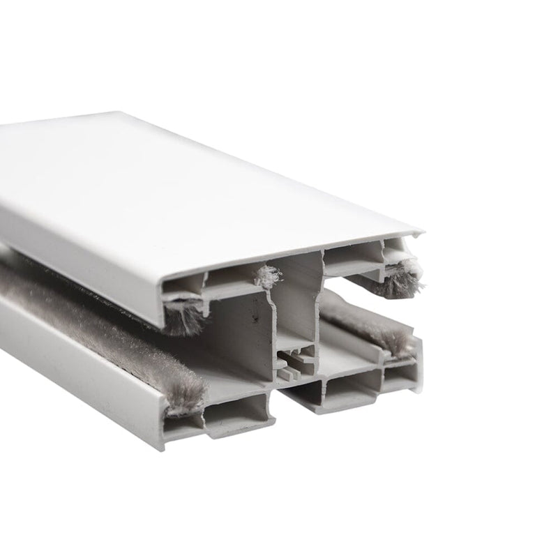 Portos Rolladen Weiß (ähnlich RAL9016) / 100cm Portos PVC Führungsschiene RK-18