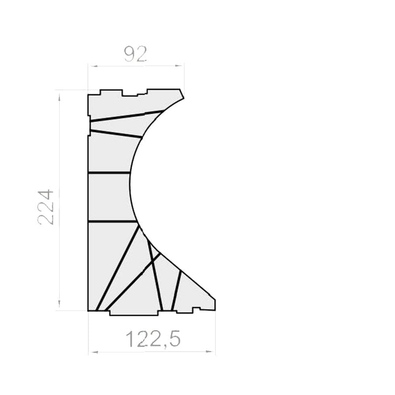 Portos Rollladen Portos TP1000K Styroporeinsatz für Seitenblende 250 NPW-170