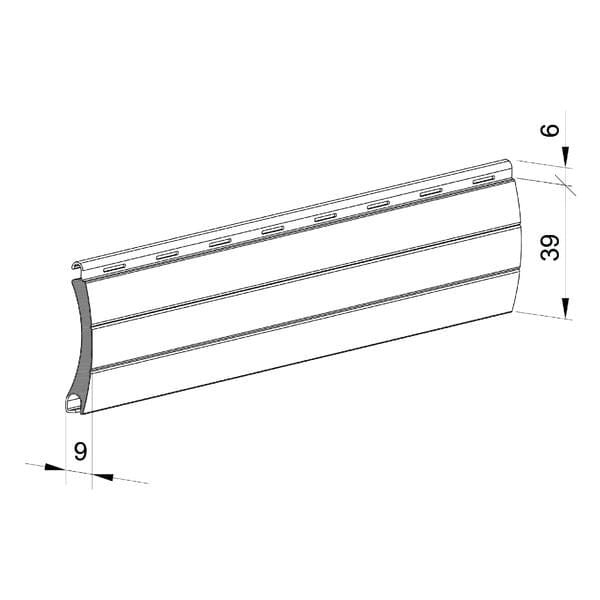 Rolladen Arretierung für Aluminium ausgechäumt Rollladenpanzer PA39 Riegel - Fenstergigant