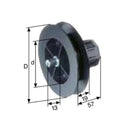 Selve Rolladen Selve Mini-Gurtscheibe mit Zapfen für 15mm Gurt Ø100 für SW40 132001