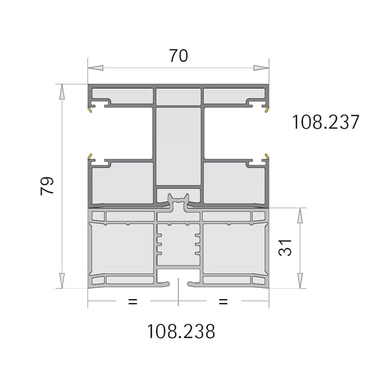 VEKA Rolladen VEKA PVC Aufbauprofil 108.238