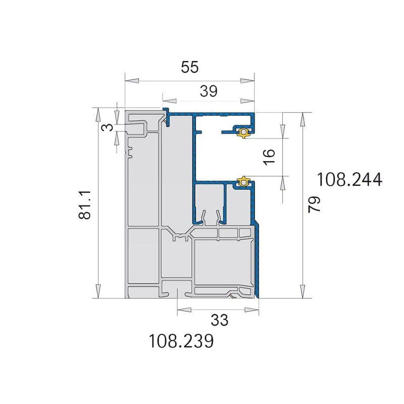 VEKA Rolladen VEKA PVC Aufbauprofil 108.239